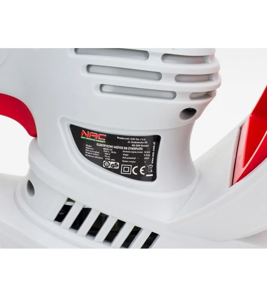 Nożyce elektryczne do żywopłotu 450W (HE45-CH) NAC Nożyce elektryczne do żywopłotu 450W (HE45-CH) NAC